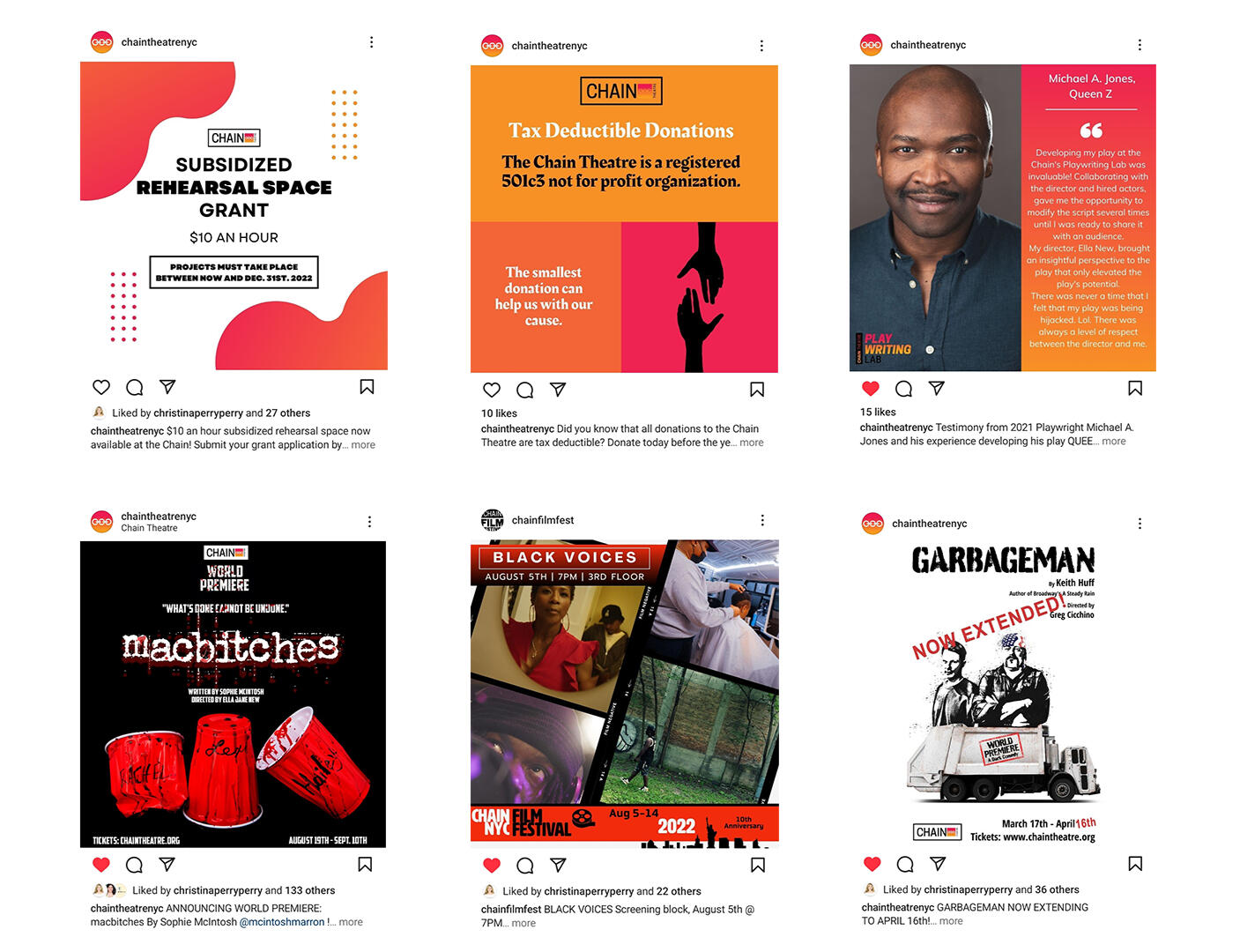 Chain Theatre - Social Posts